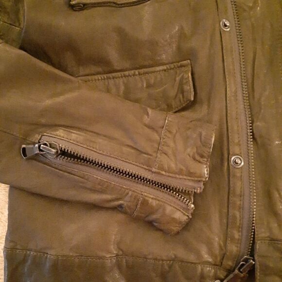 Joe’s Jeans Olive Brown Lambskin Leather Jacket S - Picture 7 of 9